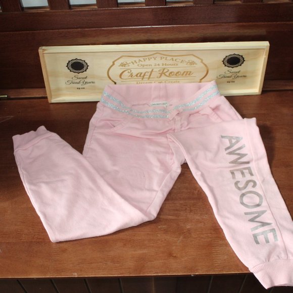 LOVE REPUBLIC "AWESOME" Pink and Silver Girls 6X Sweatpants Joggers - Picture 5 of 13